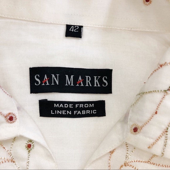 Nice Embroidered Off White Linen Top  C11 - Picture 9 of 9